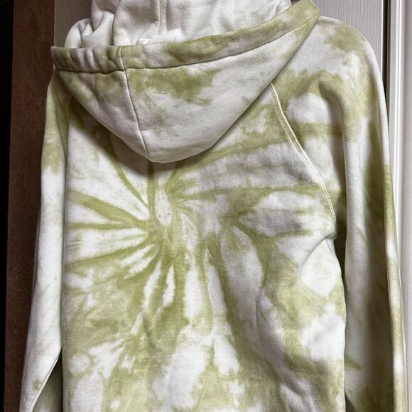 REFORMATION Hoodie Naturally Tie Dye XS light green & off white Relaxed NWT - Picture 6 of 10